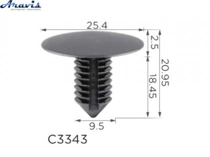 Клипсы C3343 обшивки теплозащита Салон сиденья General Motors 24501057 100шт