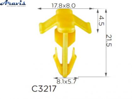 Клипсы C3217 Nissan Infiniti 808977J100,80897-7J100,12079 100шт