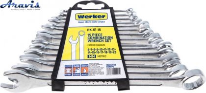 Набір ключів гайкових Werker ПК - 61-15 6-22 мм 15 предметів