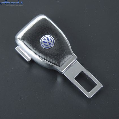 Заглушка ремня безопасности метал Volkswagen цинк.сплав + кожа + вход под ремень FLY №5
