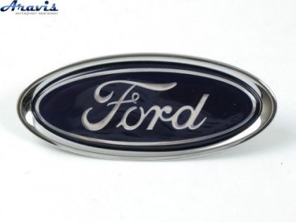 Эмблема Ford 115х48мм 3 пукли скотч плоская Fiesta