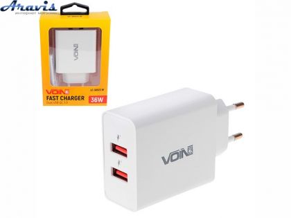 Сетевое зарядное устройство Voin 36W, 2USB QC3.0