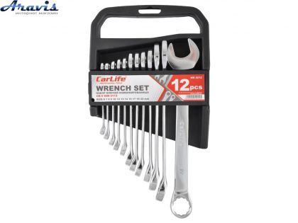 Набор ключей гаечных комбинированных 12 предметов 6-22мм Carlife WR4212 Пластик/хром-ванадиум металл