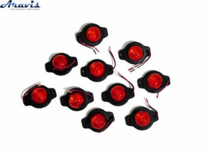 Габарит красный 60x43x20мм 12/24 V Led 3 диода 2 болта Thoc Auto TH-306-2