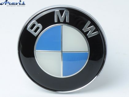 Эмблема BMW 74мм маленькая пластик 2 пукли Эмираты, тех пакет, на багажник