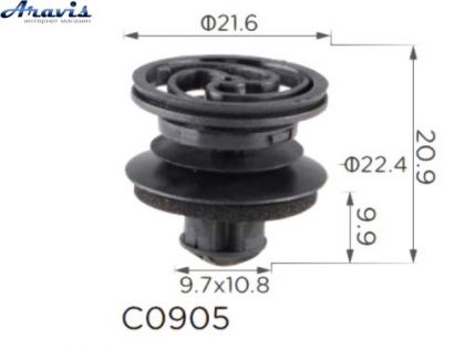 Клипсы C0905 обшивки Дверей Volkswagen Audi Seat Skoda Porsche 3B0868243,15681 100шт