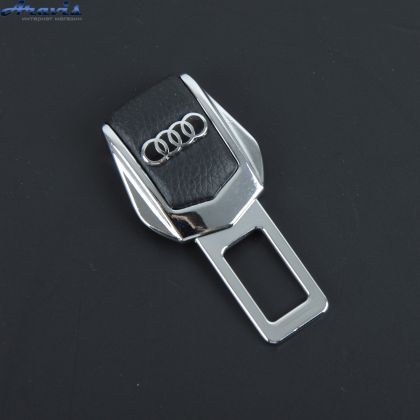 Заглушка ременя безпеки метал Audi цинк.сплав + шкіра FLY тип №2