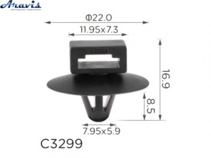 Клипсы C3299 держатель обшивки многоцелевой универсальный 12479 100шт