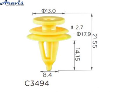 Клипсы C3494 обшивки Дверей Jeep Chrysler Dodge PlyMouth Kia 6502907 6504452 100шт