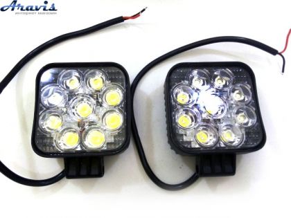 Дополнительные светодиодные фары LED Лидер Mini 87-27W 27W квадратные дальний