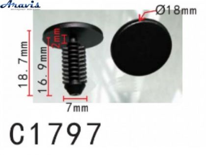 Клипсы C1797 обшивки Салона Peugeot Renault Citroen 699295,10363 100шт