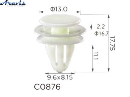 Клипсы C0876 обшивки Дверей молдинг Acura Honda Nissan Infiniti Toyota Lexus Mitsubishi 100шт