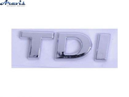 Эмблема надпись TDI на багажник хром Jetta 2011-14 63х20мм 1K9853675D 739