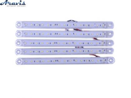 Габарит белый 204х20мм 12/24V Led 15 диод Thoc Auto ТН-1510