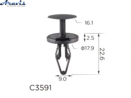 Клипсы C3591 Бампер молдинг Порог Капот Chrysler 6509049AA 100шт