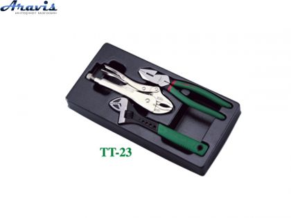 Набір плоскогубців зажим розвідний ключ в ложементі HANS TT-23