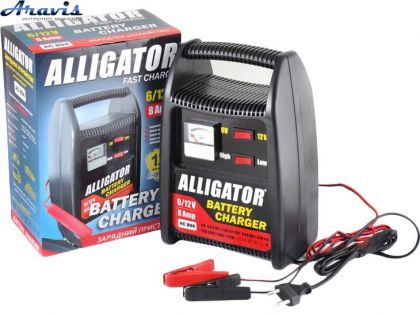Зарядний пристрій для автомобільного акумулятора Alligator AC-804 8А 6-12V стрілка