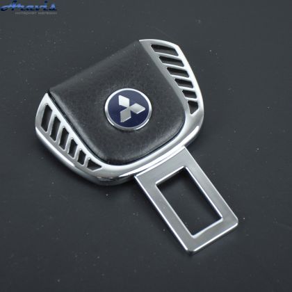 Заглушка ремня безопасности метал Mitsubishi цинк.сплав + кожа FLY тип №1