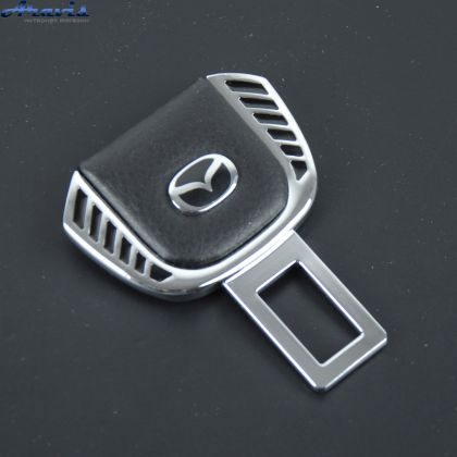 Заглушка ремня безопасности метал Mazda цинк.сплав + кожа FLY тип №1