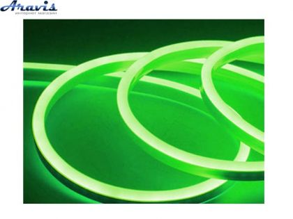 Стрічка силікон LED Neon 12v 50см зелена гнучка бічне свічення ширина 12мм висота 6мм