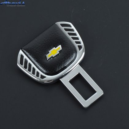 Заглушка ремня безопасности метал Chevrolet цинк.сплав + кожа FLY тип №1