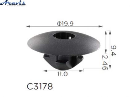 Кліпси C3178 Тримач обшивки панель захисту Volkswagen Audi Seat Skoda N90533301,N-905-333-01 100шт