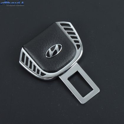 Заглушка ремня безопасности метал Hyundai цинк.сплав + кожа FLY тип №1
