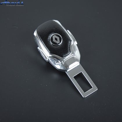Заглушка ремня безопасности метал Renault цинк.сплав + кожа + вход под ремень FLY тип №3