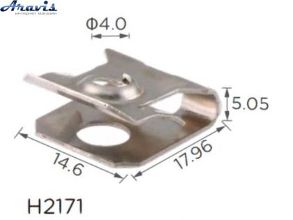 Скоба H2171 под винт L-17,96x14,6 D=4 W715835S300,W715835-S300,1069428,16215 100шт