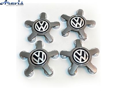 Колпачки на диски Volkswagen черные звезда 135/57мм заглушки на литые диски