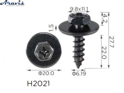 Саморез H2021 с шайбой универсальный 100шт