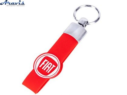 Брелок для ключів із гумовим ремінцем Fiat червоний