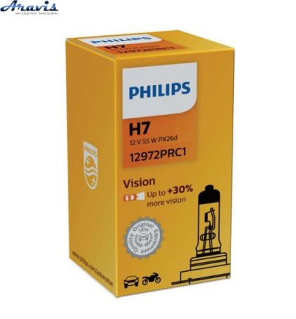 Галогенная лампа H7 12V 55W Philips +30% 12972 PR C1