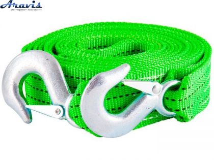 Буксировочный трос для автомобиля 5,5т 5,0м крюки зеленый сумка Winso 135550