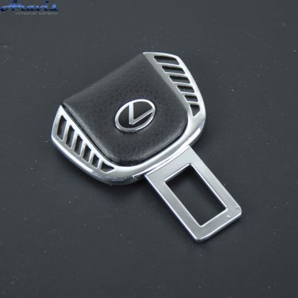 Заглушка ремня безопасности метал Lexus цинк.сплав + кожа FLY тип №1