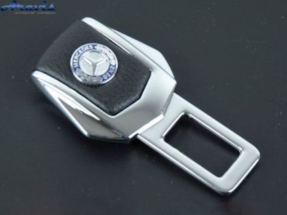 Заглушка ремня безопасности метал Mercedes цинк.сплав + кожа FLY тип №2