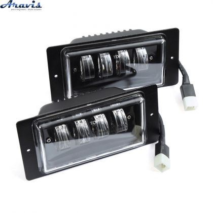 Дополнительные светодиодные фары LED ВАЗ 2110-15 40W W/Y 4*10W Линзованные черный отражатель 174*84*46мм IP67 МРT Турция