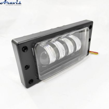 Додаткові світлодіодні фари LED ВАЗ 2110-15 60W біла 4*15W ДХО 8W Лінза Рамка регулювання висоти 174*84*46мм IP68 W/Y