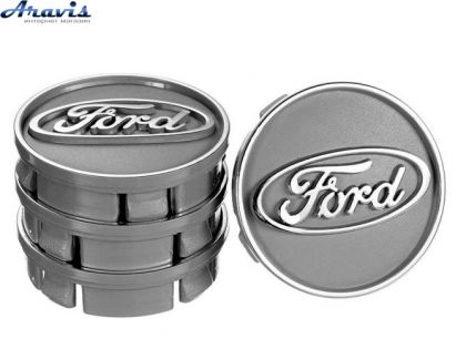 Ковпачки на диски Ford 60x55 сірий ABS пластик 4шт 50019