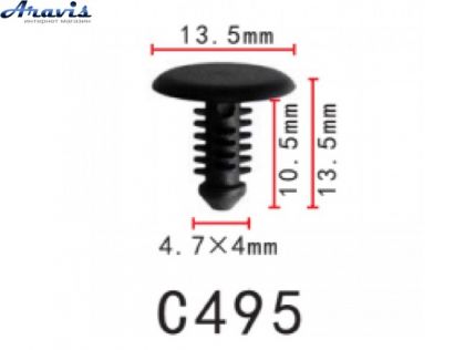 Клипсы C0495 обшивки Капота Mazda Suzuki 0940904304,0940904304000,992490512B 100шт