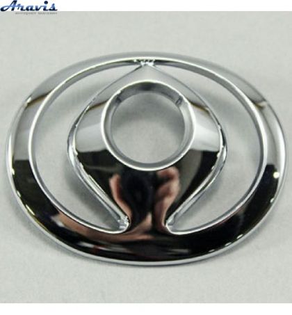 Эмблема Mazda 626-323 пластик пукля хром 85-92 старая 63х50мм