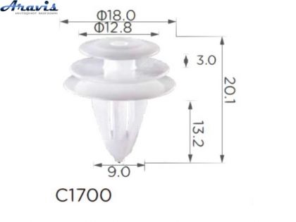 Клипсы C1700 обшивки двери Infiniti Toyota Honda Suzuki Renault 0155309791,01553-09791 100шт