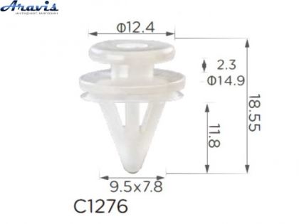 Кліпси C1276 обшивки Дверей чорна Renault Volvo Opel Nissan 7703077250,7703077354,15007 100шт