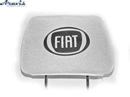 Чохол підголівників Fiat білий-чорний логотип