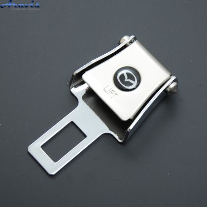 Заглушка ремня безопасности метал Mazda цинк.сплав + кожа + вход под ремень FLY  №6