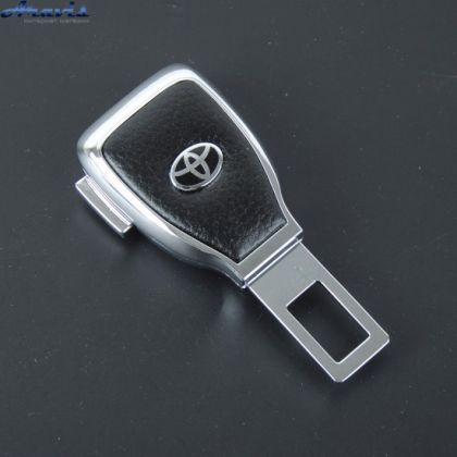Заглушка ремня безопасности метал Toyota цинк.сплав + кожа + вход под ремень FLY №5
