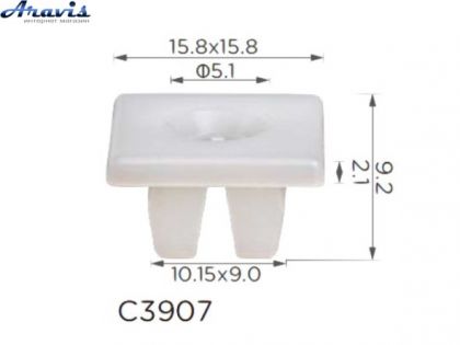 Клипсы C3907 втулка под саморез Кузова номерного знака GM Ford 1196781,6C3Z-17A386-AA 100шт