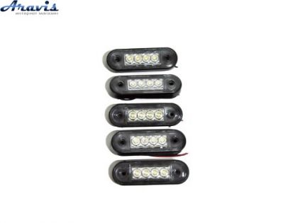 Габарит белый 80х24мм 12/24V Led 4 диода Thoc Auto ТН-0010