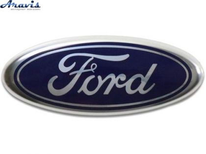 Эмблема FORD 230х93мм в сборе скотч 3M/3 клипсы Синяя FOR1001