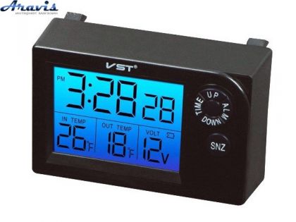 Термометр часы вольтметр PTVS 7048V в штатное место на ВАЗ 2110 2111 2112